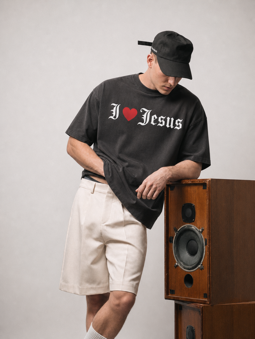 I Love Jesus Heavyweight Drop-Shoulder Tee