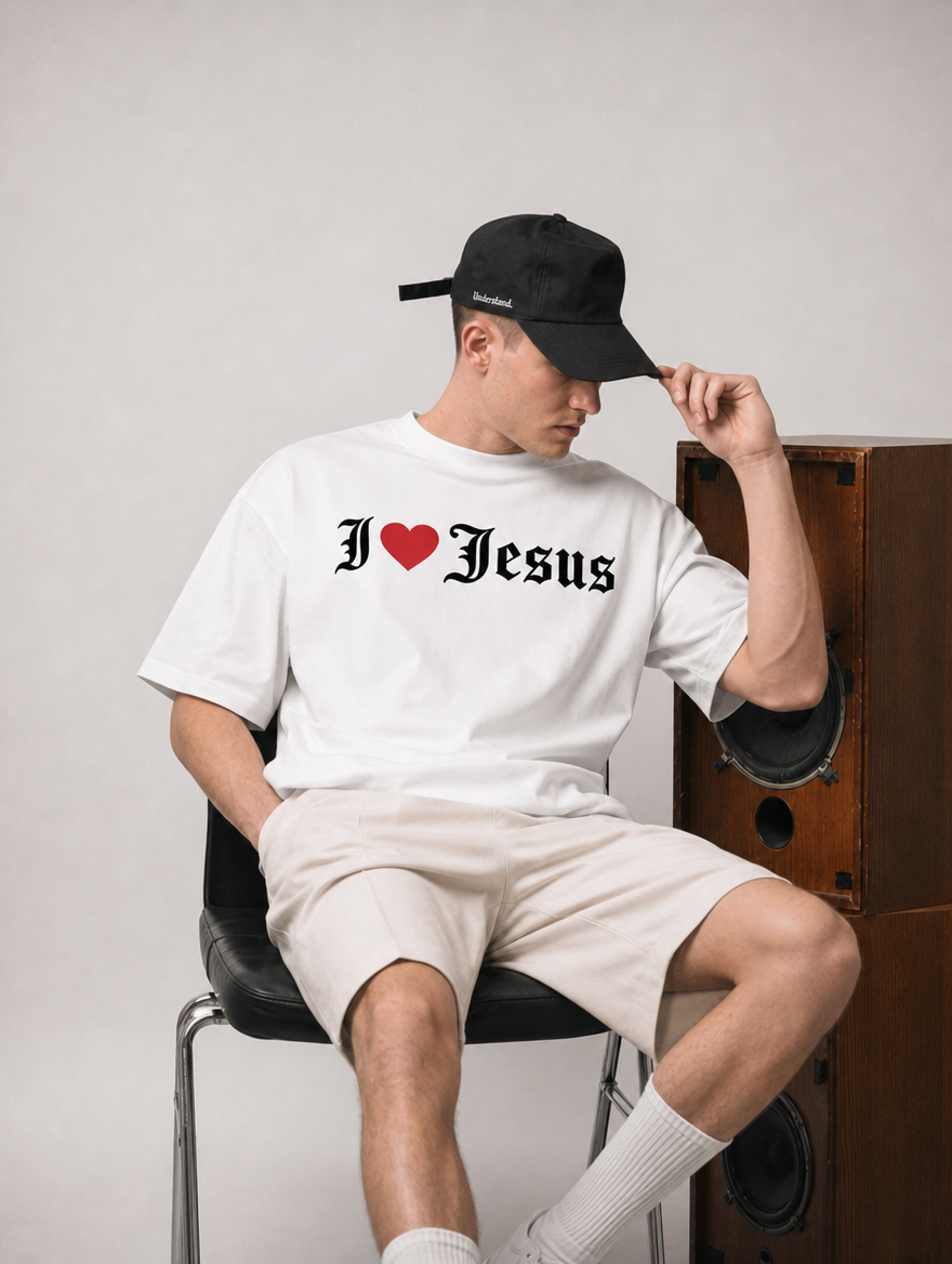 I Love Jesus Heavyweight Drop-Shoulder Tee