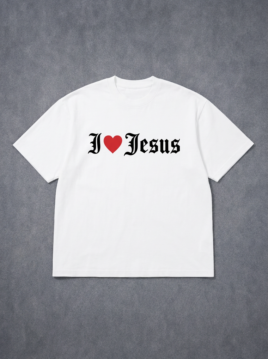 I Love Jesus Heavyweight Drop-Shoulder Tee